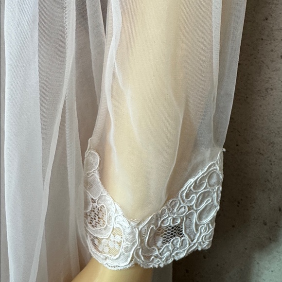 VINTAGE VICTORIA'S SECRET lace Sheer Lingerie Bridal Slip Dress Robe sz L - Picture 5 of 14